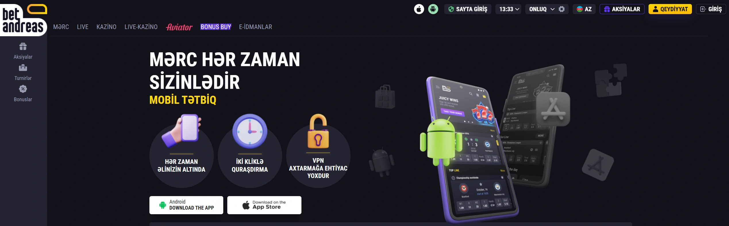 Android cihazlar üçün betandreas APK faylının quraşdırılması